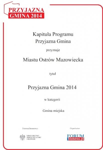 przyjazna gmina 2014