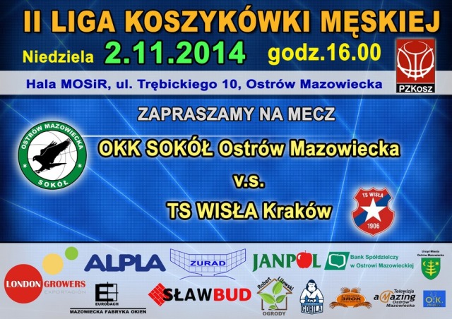 mecz koszykówki  Sokół vs. Wisła Kraków
